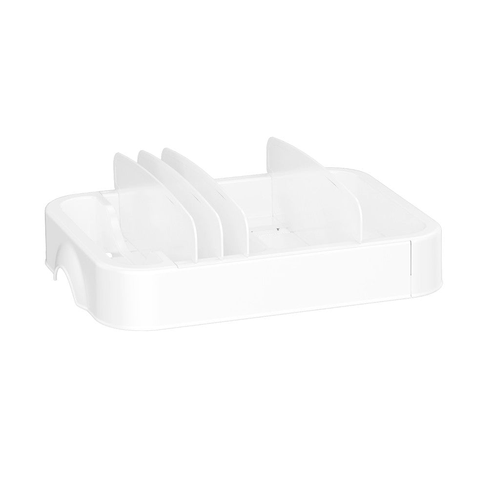 Expandable Kitchen Container Lid Organizer with Dividers Adjustable Lid Storage Tray