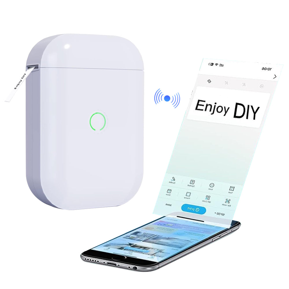 Portale Label Printer Wireless Bluetooth Label Maker Machine with Label Paper White
