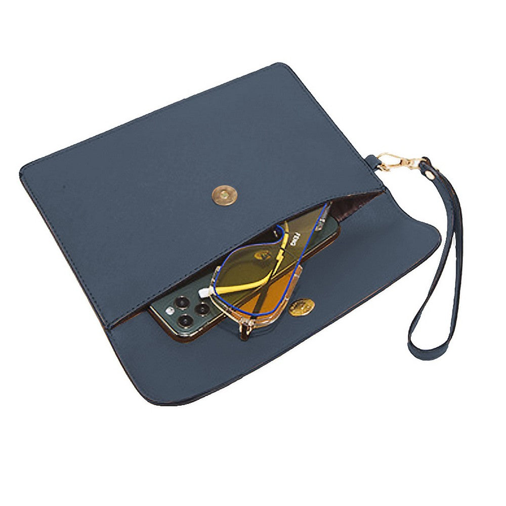 4-Piece Womens Purses and Handbags Set Tote Bag Shoulder Bag Card Holder Navy