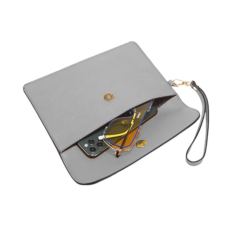 4-Piece Womens Purses and Handbags Set Tote Bag Shoulder Bag Card Holder Grey