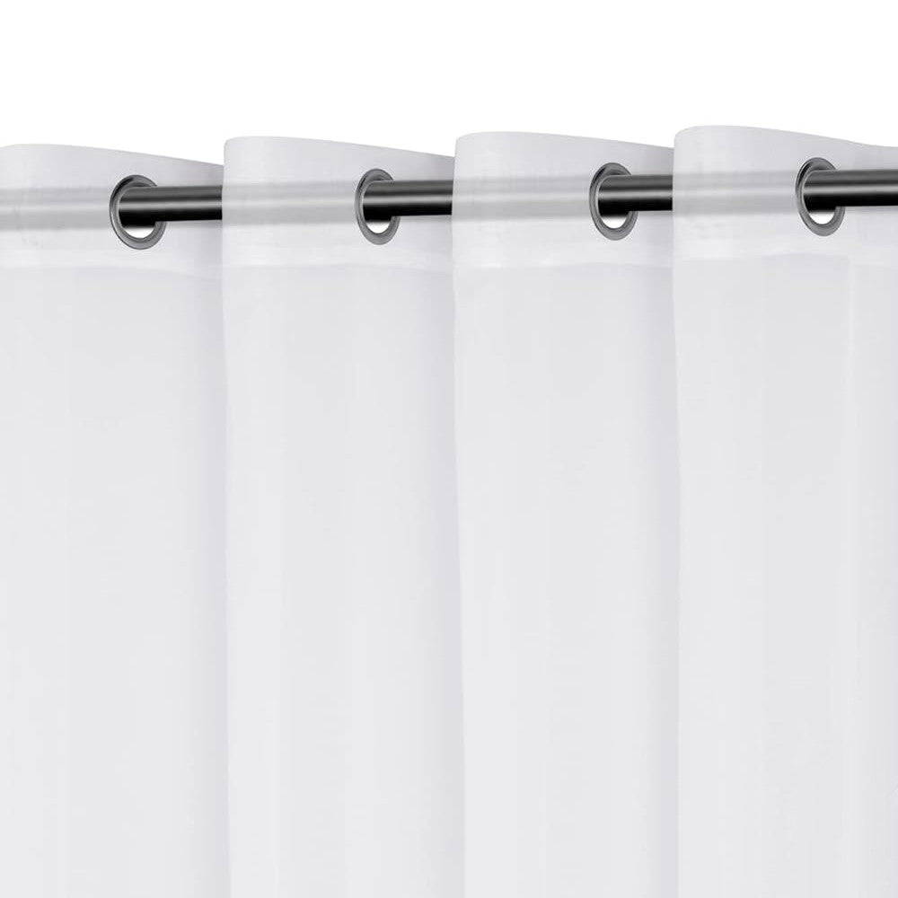 1 Pair of White Outdoor Sheer Curtains for Patio Water-Resistant