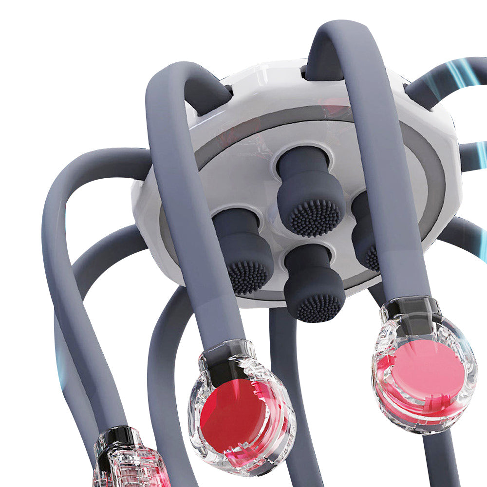 5-Mode Electric Head Scalp Massager Wireless Portable Vibration Octopus Claw Scalp Scratcher Gray