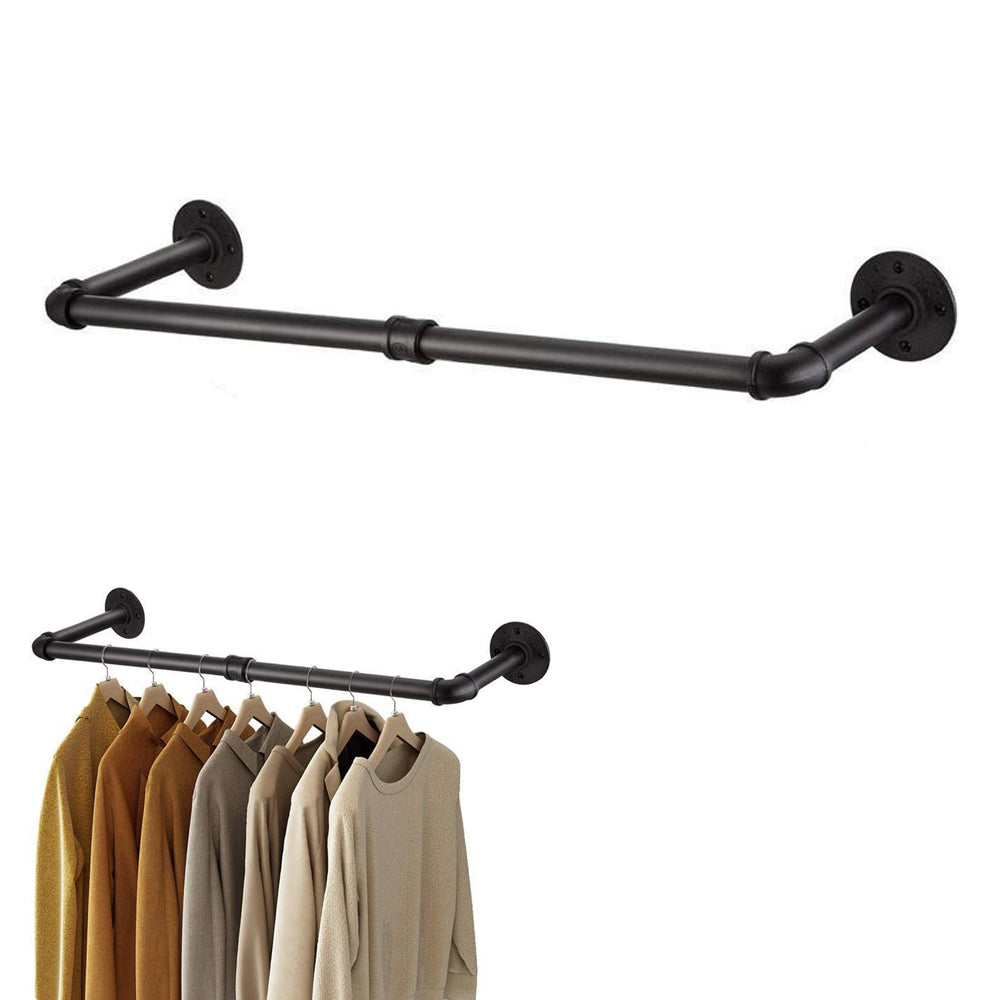 Wall Mounted Clothes Rack Closet Laundry Hanging Rod