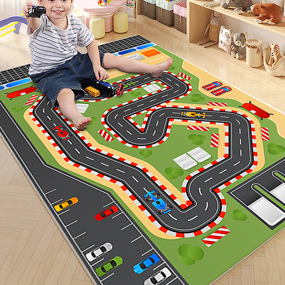 Kids Play Mat City Road Playmat Track Racing Traffic Floor Play Mat Style 2