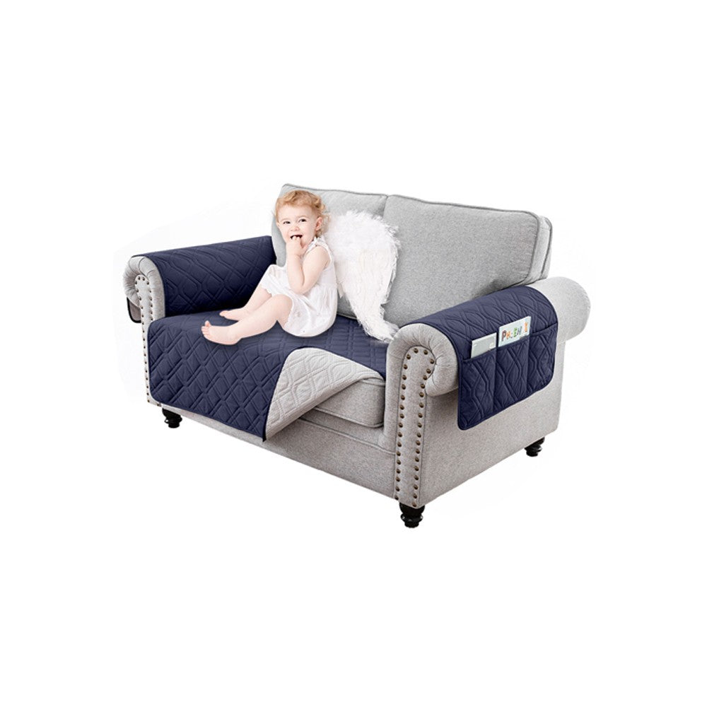 Water Resistant Split Recliner Couch Cover Non-Slip Sofa Chair Slipcovers Blue