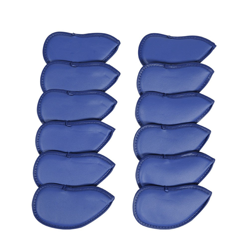 12 Pcs Golf Head Covers 3-9 A/S/P/Lw/ Iron Club Putter Head Protector Covers Blue