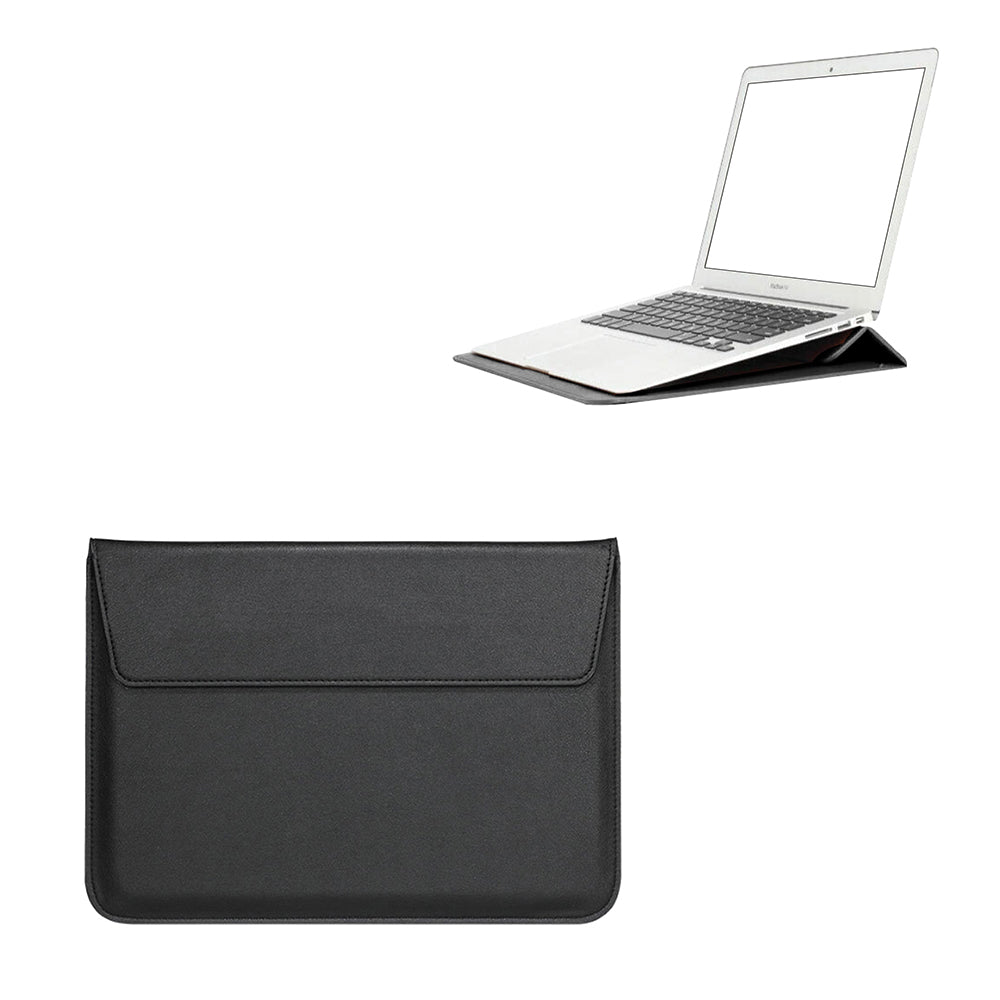 For Macbook PU Leather Macbook Case Wear Resistant Sleeve Cover with Stand Black