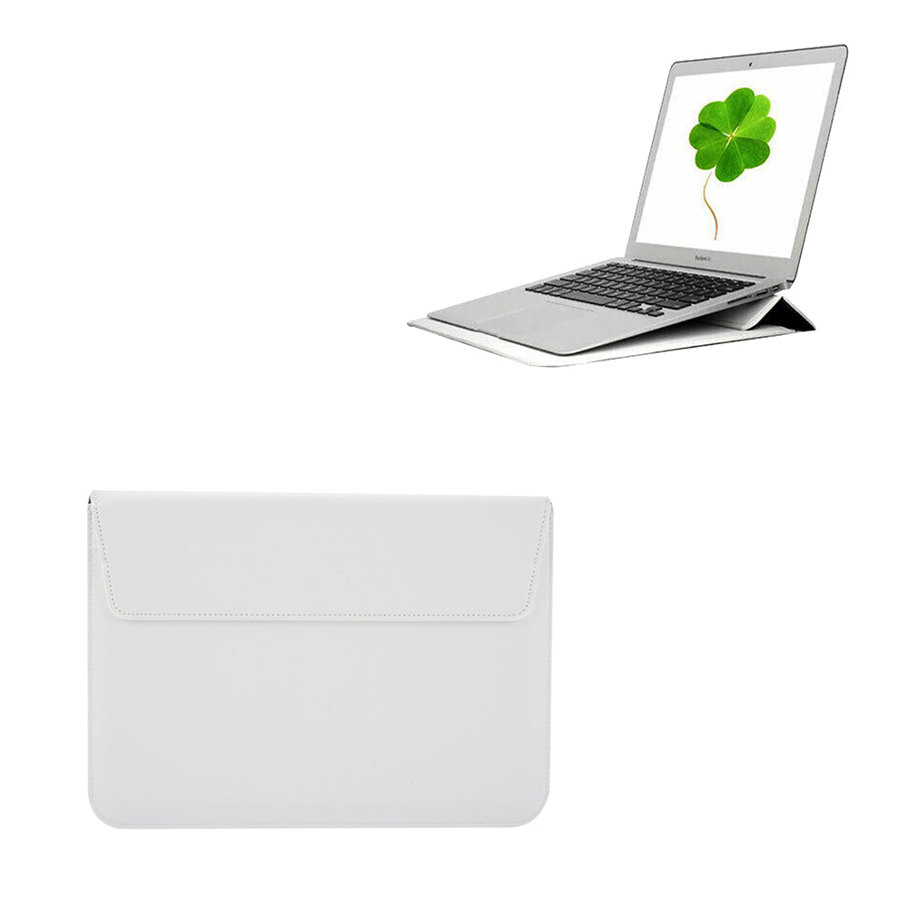 For Macbook PU Leather Macbook Case Wear Resistant Sleeve Cover with Stand White