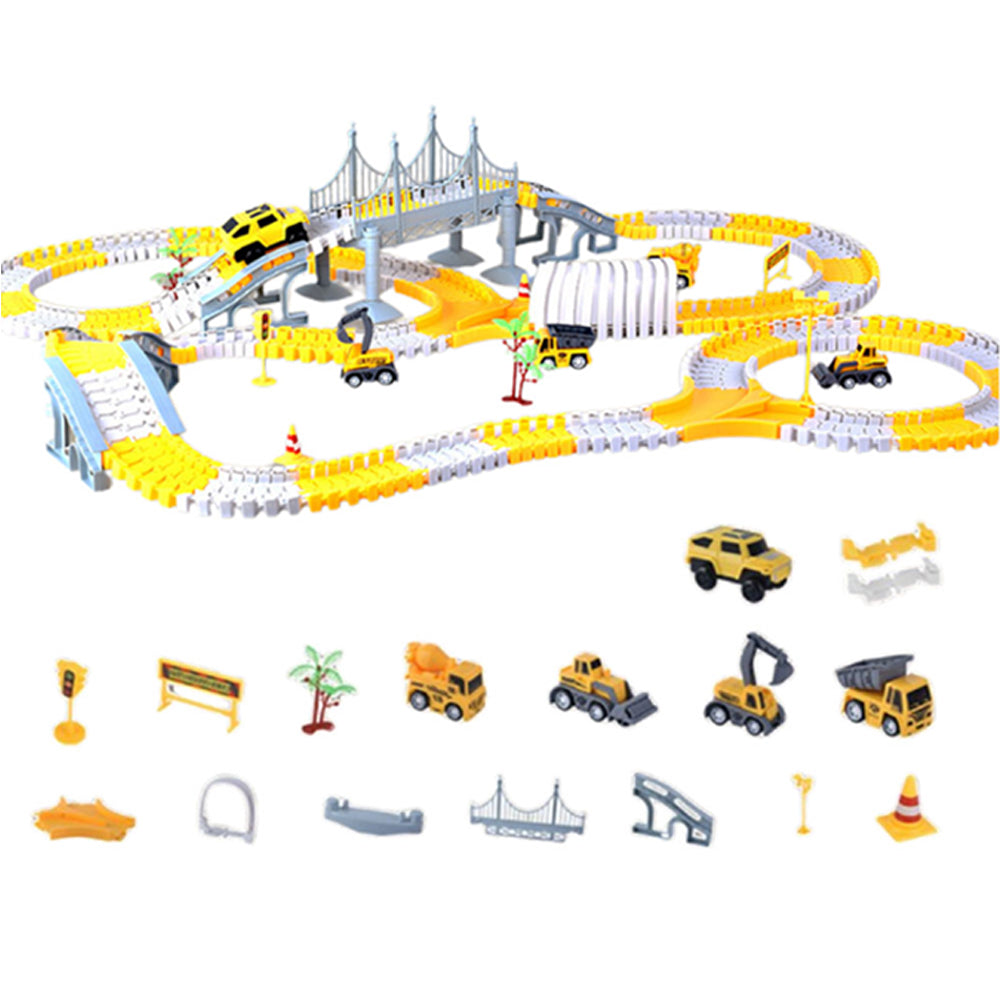 Kids Construction Race DIY Tracks Toys Electric Car Toys Road Race Playset
