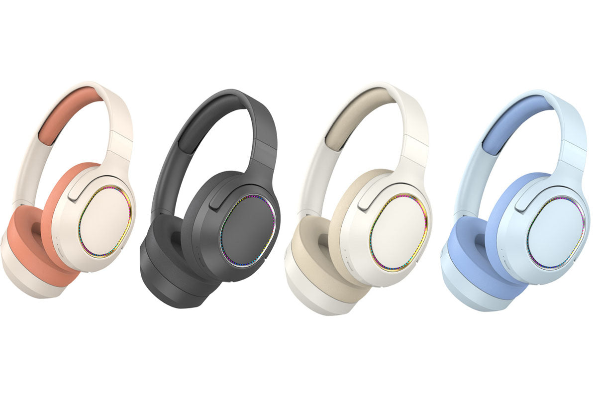 Bluetooth Wireless Headphones Gaming Headsets Stereo Over Ear Soft Earmuffs Headset-Blue
