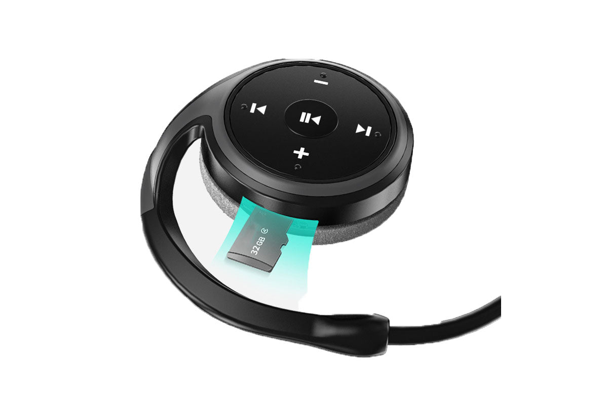 Bluetooth Headphones Wrap Around Head Sports Wireless Headset Foldable Behind The Head Headphones with TF Card Slot-Grey