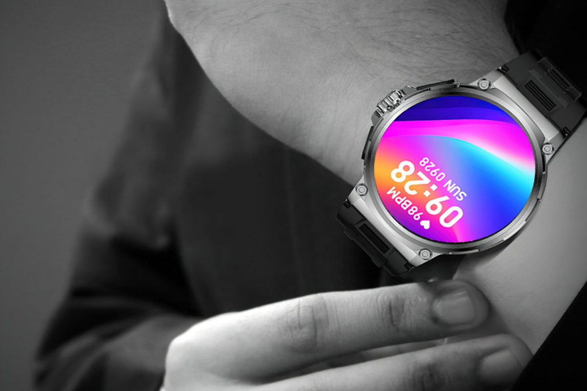 Military Smart Watch for Men Health and Fitness Tracker Compatible for iOS & Android Sports Watches-Black