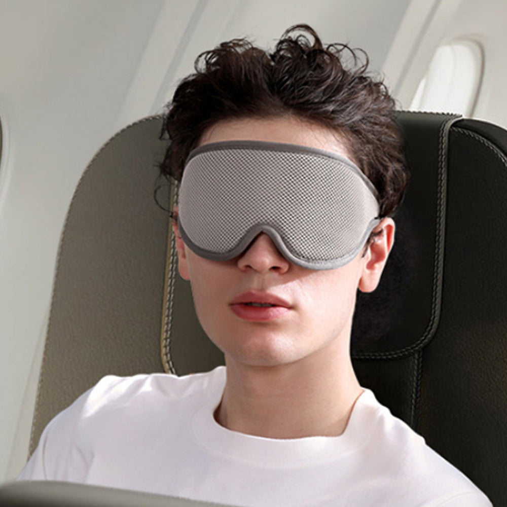 Light Blocking Sleep Eye Mask Adjustable Sleeping Mask for Travel Nap Light Grey