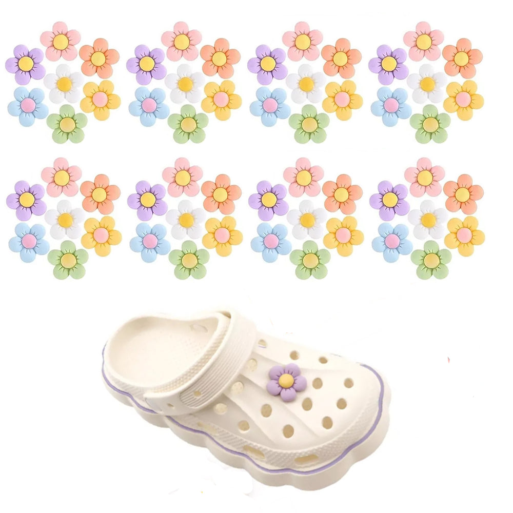 56Pcs Flower Shoe Charms Shoes Decorative Accessories DIY Craft Kits
