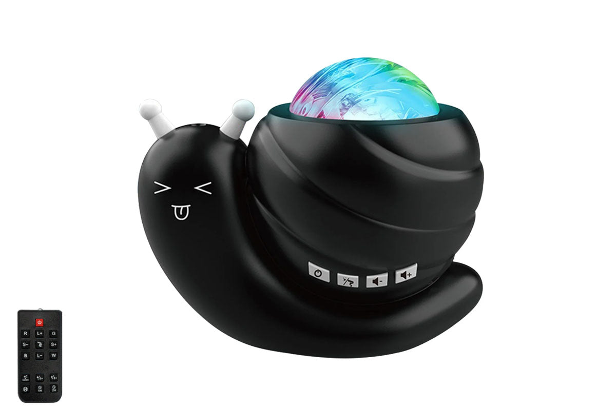 Snail Star Projector Aurora Galaxy Kids Night Lights for Bedroom with Remote-Black