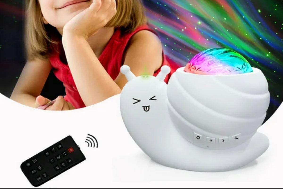 Snail Star Projector Aurora Galaxy Kids Night Lights for Bedroom with Remote-White