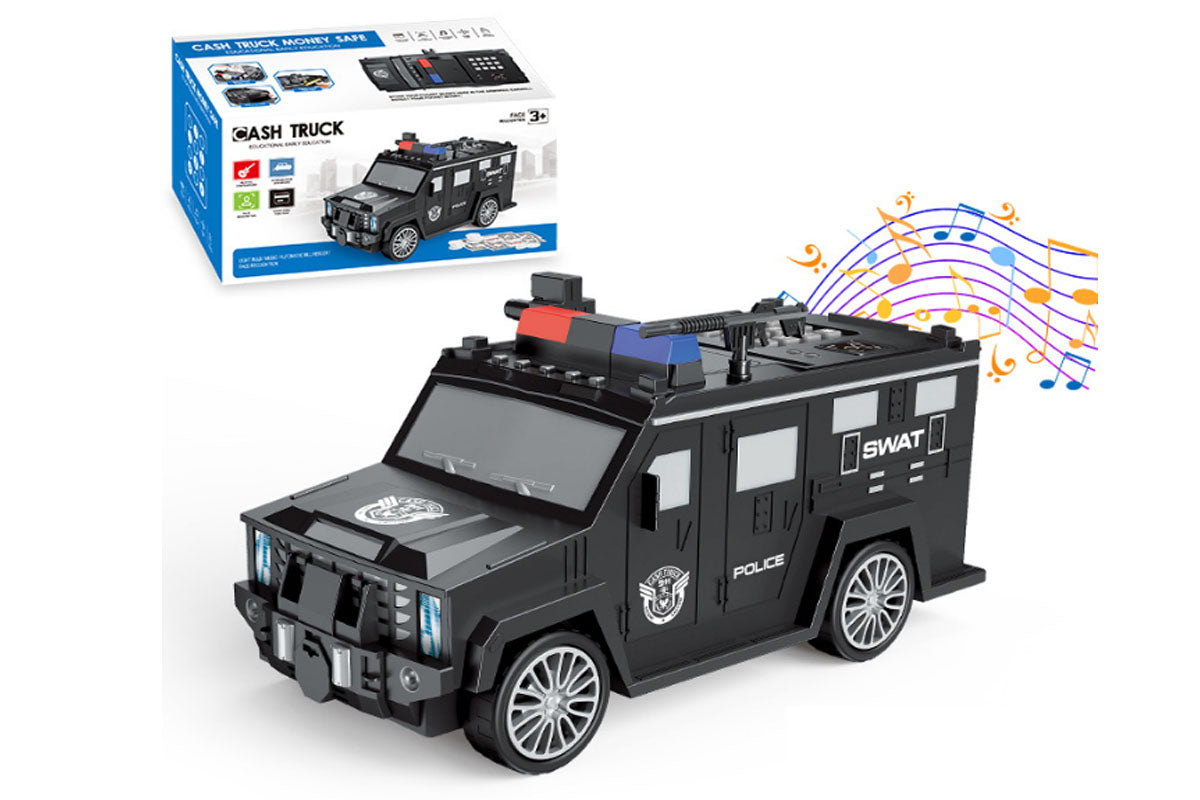 Armoured Car Money Piggy Bank With Light For Kids