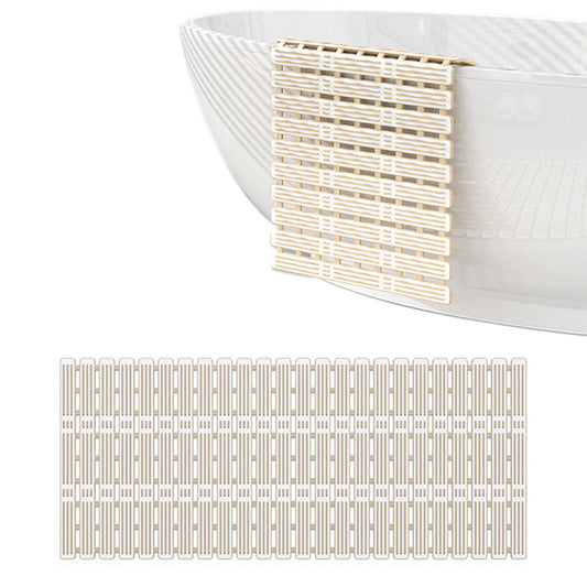 Non-Slip Shower Mat Suction Mounted Bathtub Mat with Drain Holes Beige