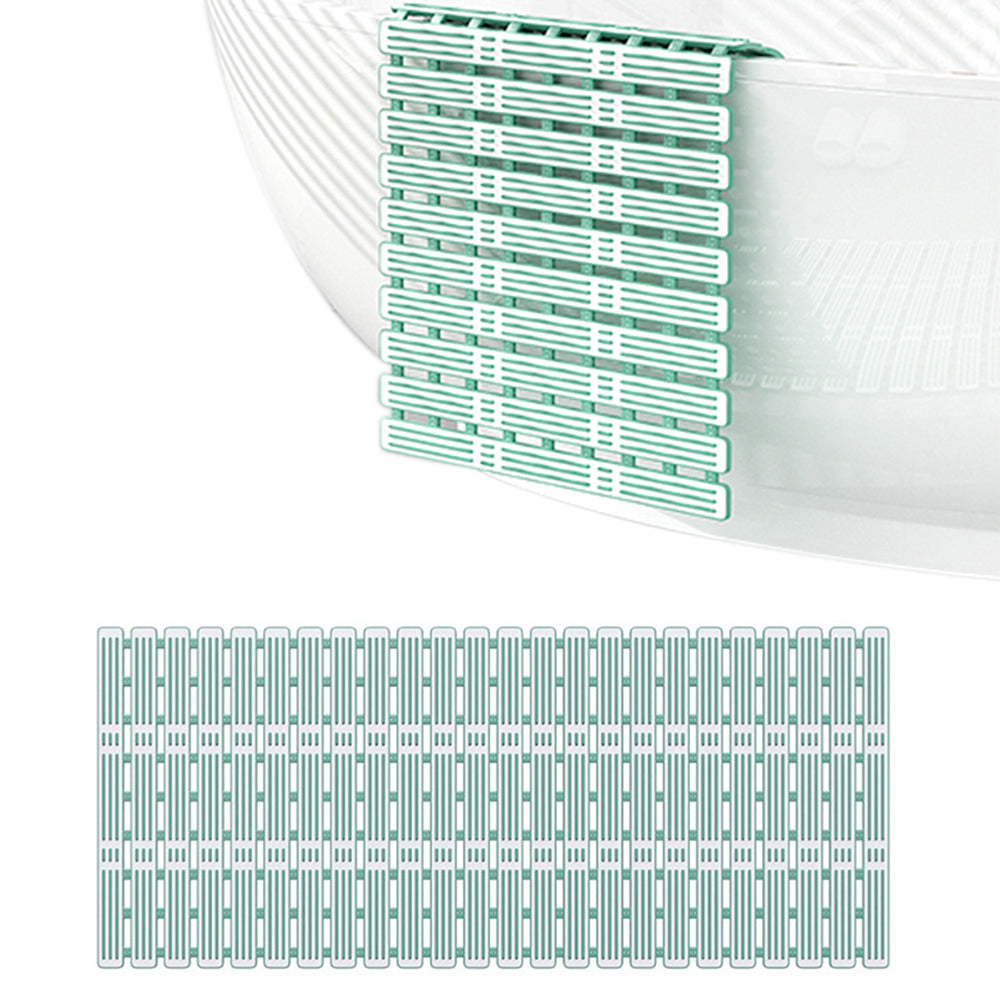 Non-Slip Shower Mat Suction Mounted Bathtub Mat with Drain Holes Green