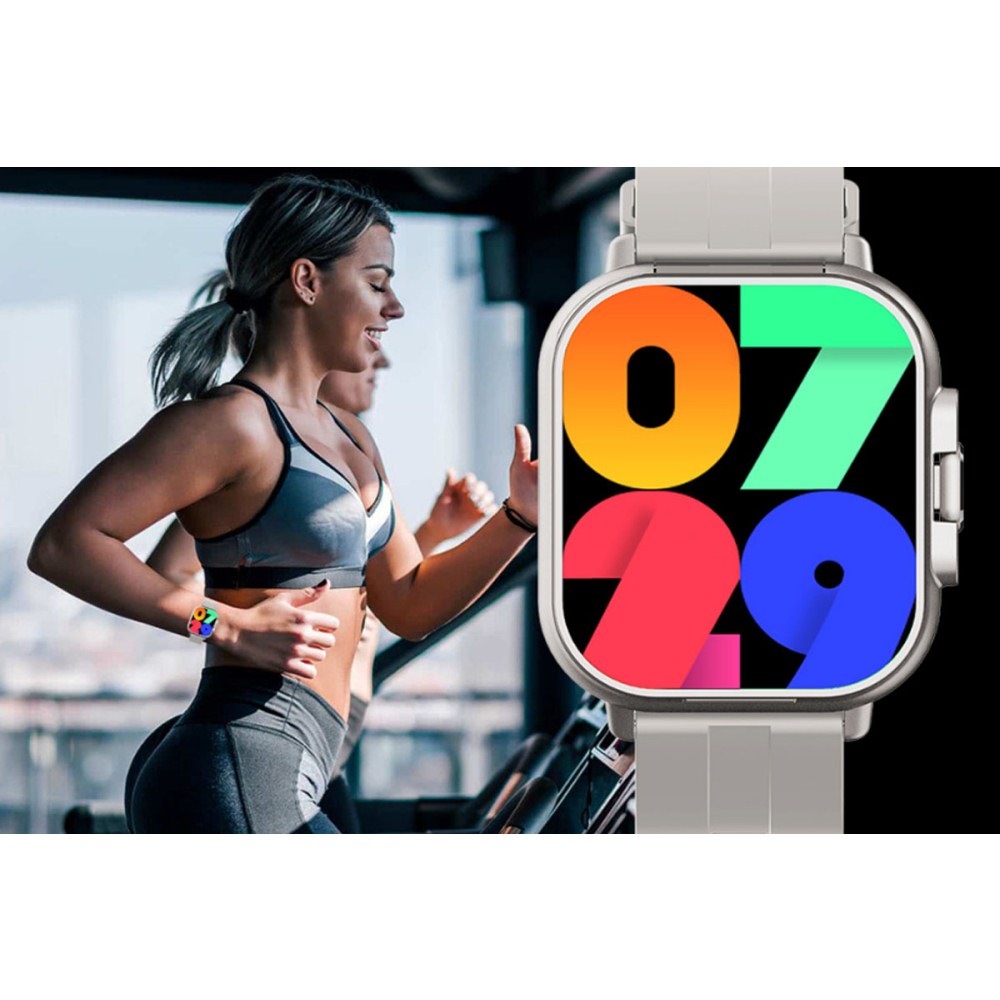 Smart Watch with Earbuds 2 in 1 Smart Watch Make/Answer Calls Wireless Earphones Fitness Watch Heart Rate Monitor-Beige