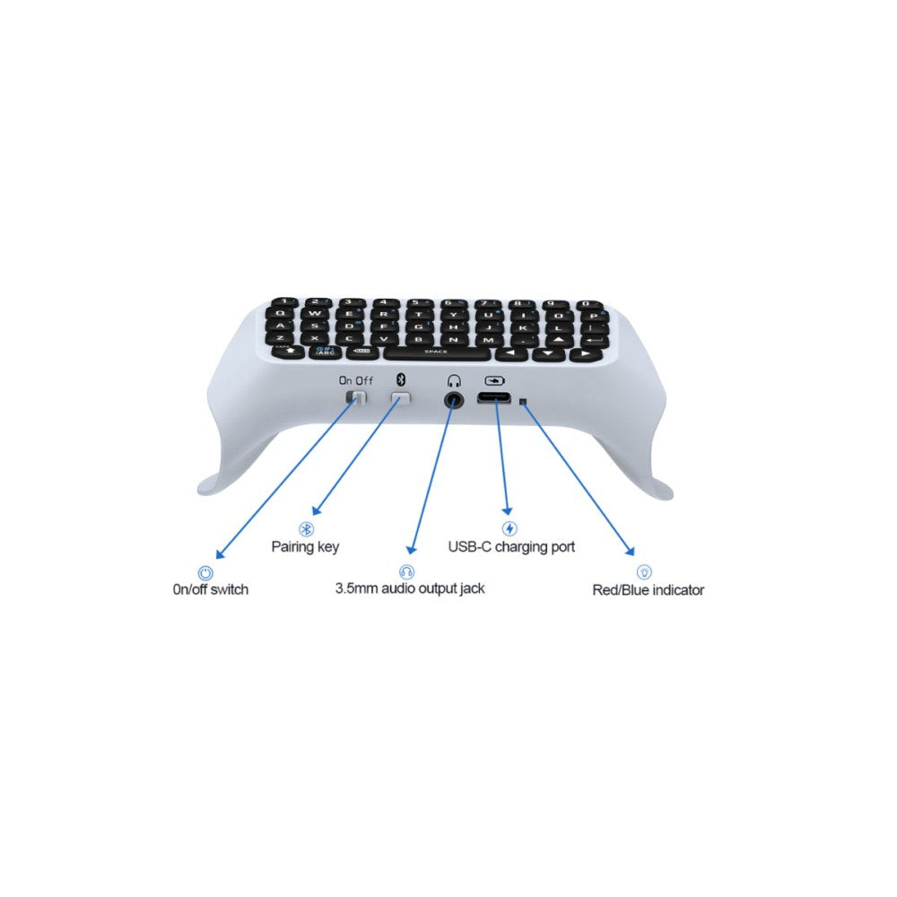 Wireless Keyboard for PS5 Controller Bluetooth Mini Chatpad Message Game Keypad