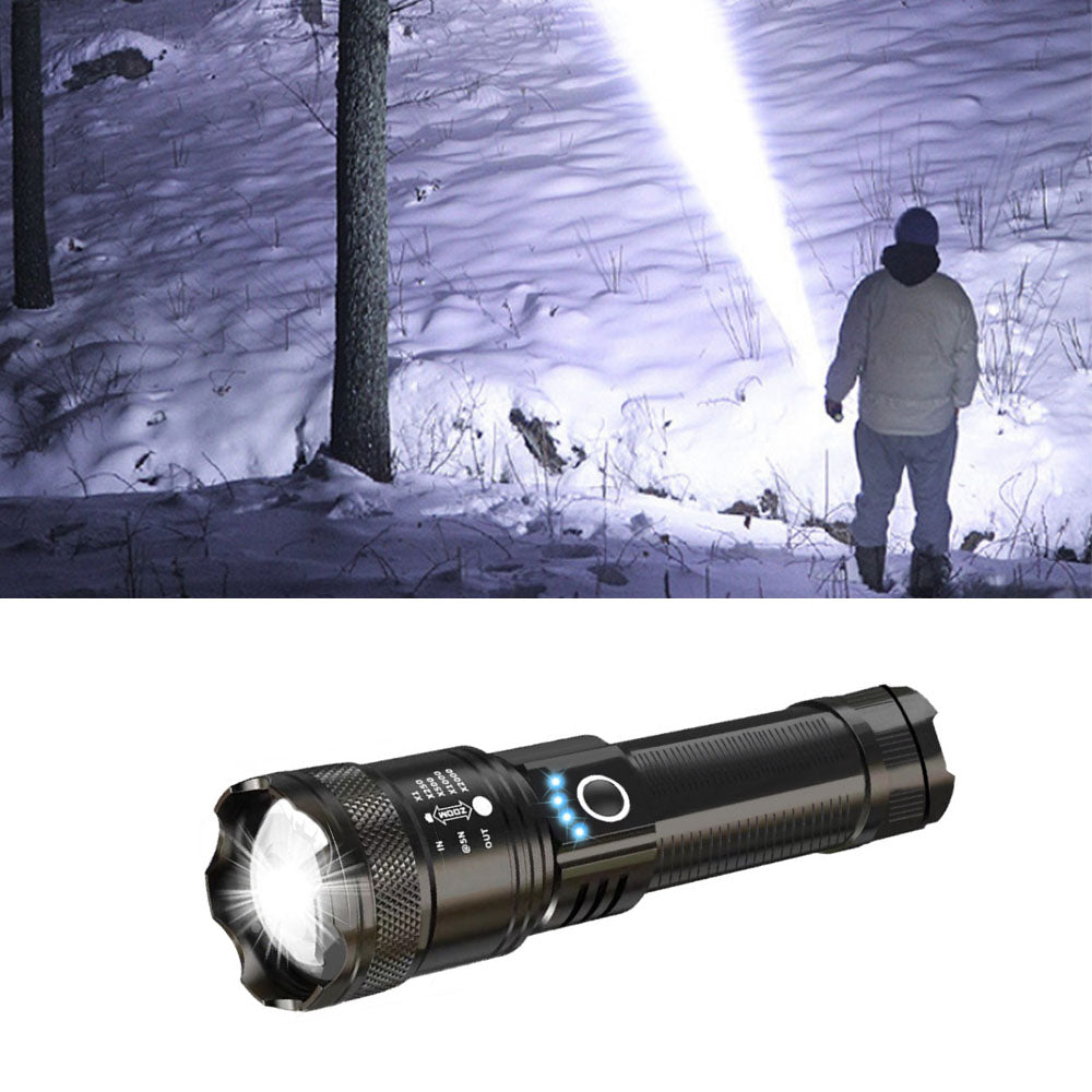 5-Level Adjustable LED Flashlight Rechargeable High Lumens Bright Flashlight for Emergency Camping Home