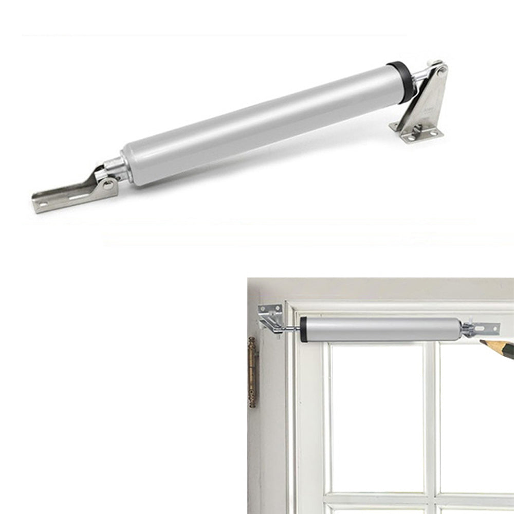 Pneumatic Door Closer with Adjustable Closing Speed Door Shock for Wooden Doors Windows Screen Door Silver