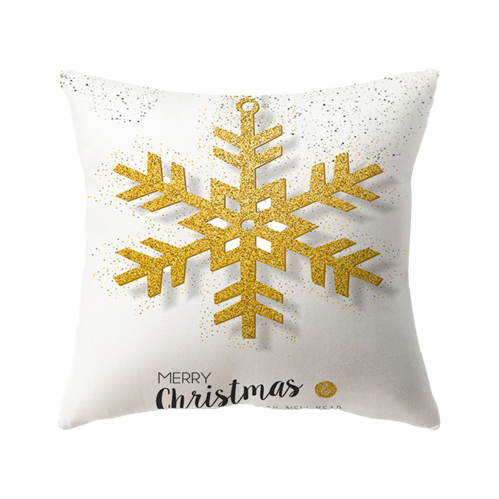Set of 4Pcs Christmas Print Pillowcase Pillow Cover Sofa Cushion Cover Xmas Decor Style 2