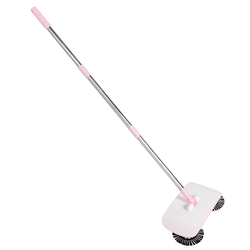 Household Hand Push Sweeper Sweeping Mop Broom Dustpan Floor Cleaning Tool Pink
