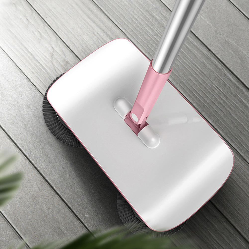 Household Hand Push Sweeper Sweeping Mop Broom Dustpan Floor Cleaning Tool Pink
