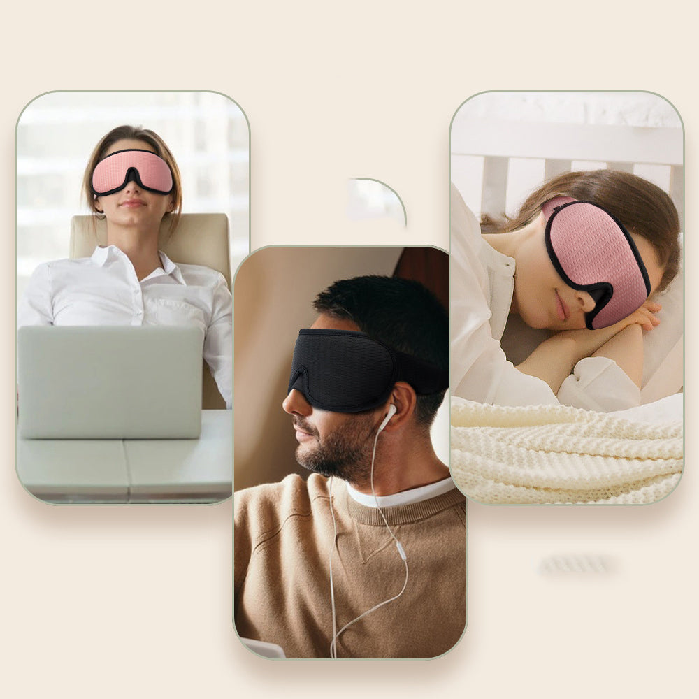 2Pcs 3D Sleep Eye Mask Travel Memory Foam Padded Shade Cover Sleeping Blindfold