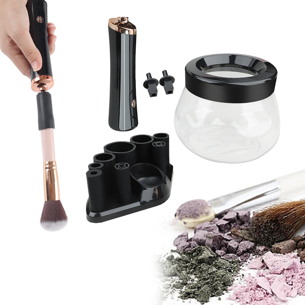 Electric Makeup Brush Cleaner and Dryer Machine Cosmetic Brush Spinner Cleaner for Most Size Brushes Black