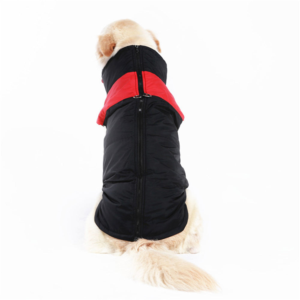 Windproof Waterproof Dog Winter Coat Jacket Warm Dog Vest Cold Weather Apparel-Red