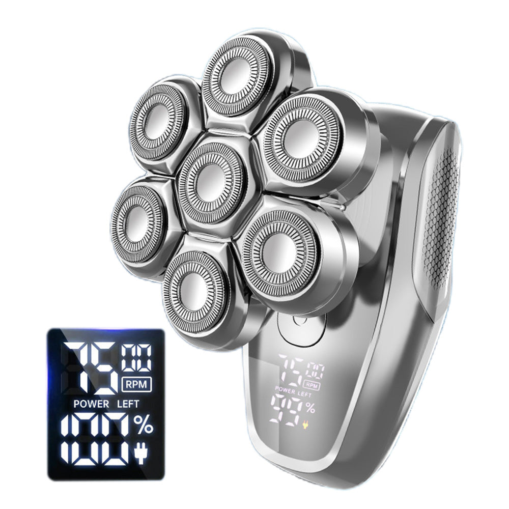 7-Head Razor Set LED Display Shaver with 5 Detachable Head for Smooth Shaving and Grooming