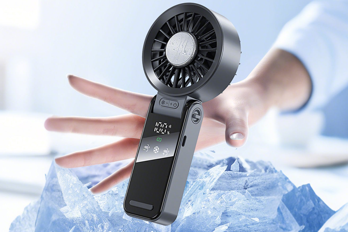 Handheld Foldable High Speed Fan for Travel Outdoor Home Office-Dark Grey