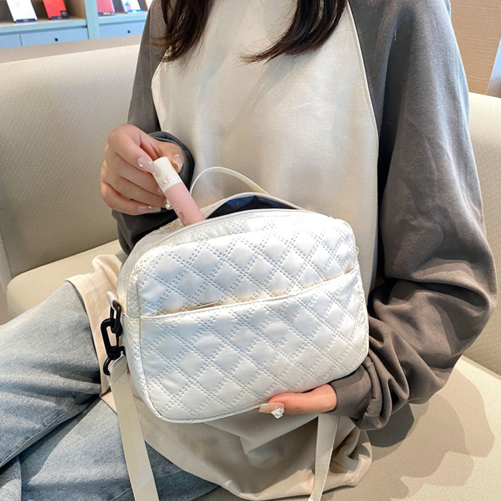 2Pcs Travel Bag Set Duffel Bag with Toiletry Bag White