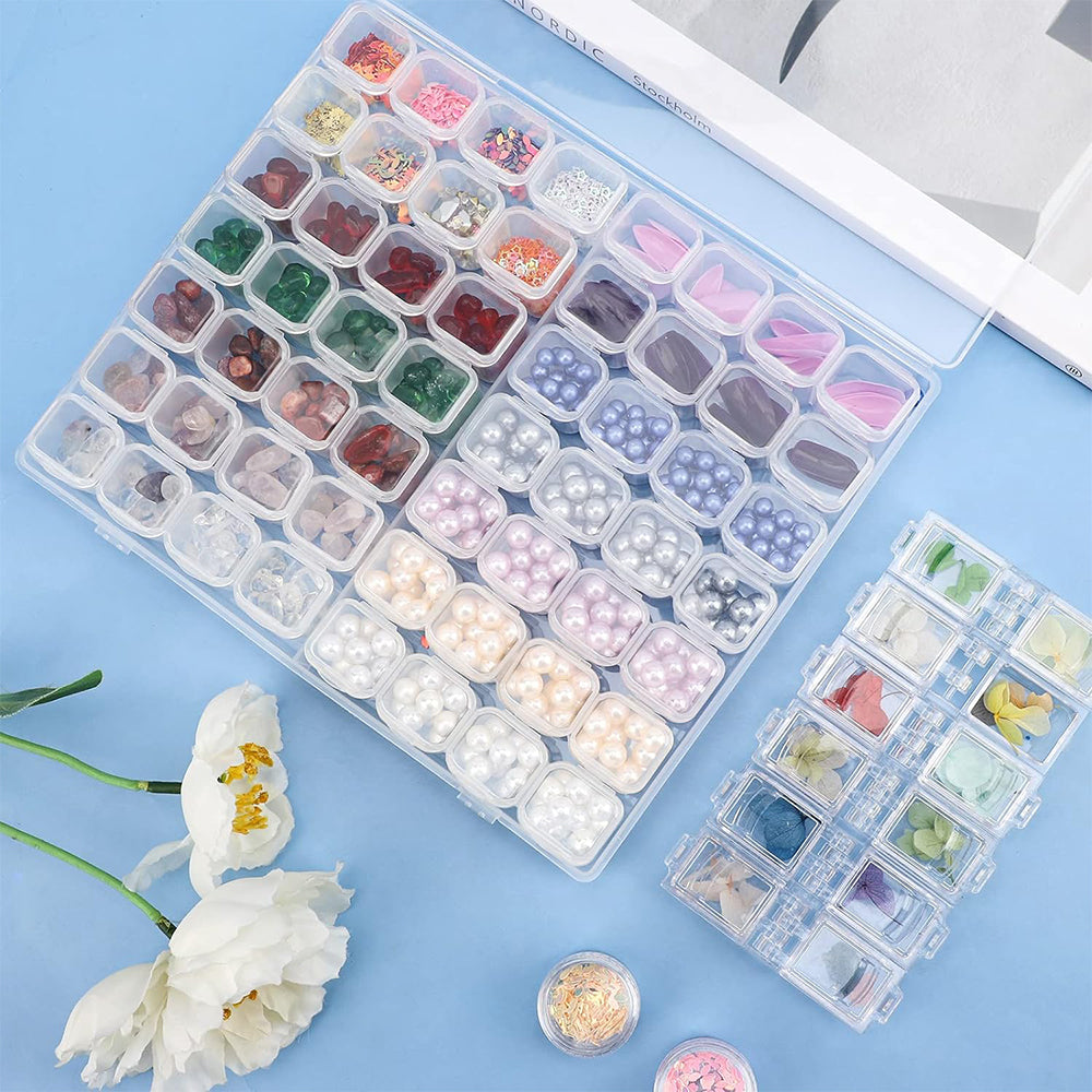 Mini Clear Storage Box Portable Jewelry Organizer Box Pill Case