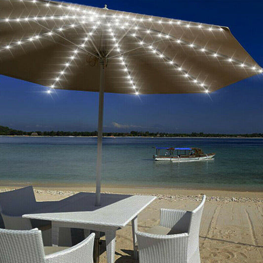 104 LED Solar Patio Umbrella String Lights -White