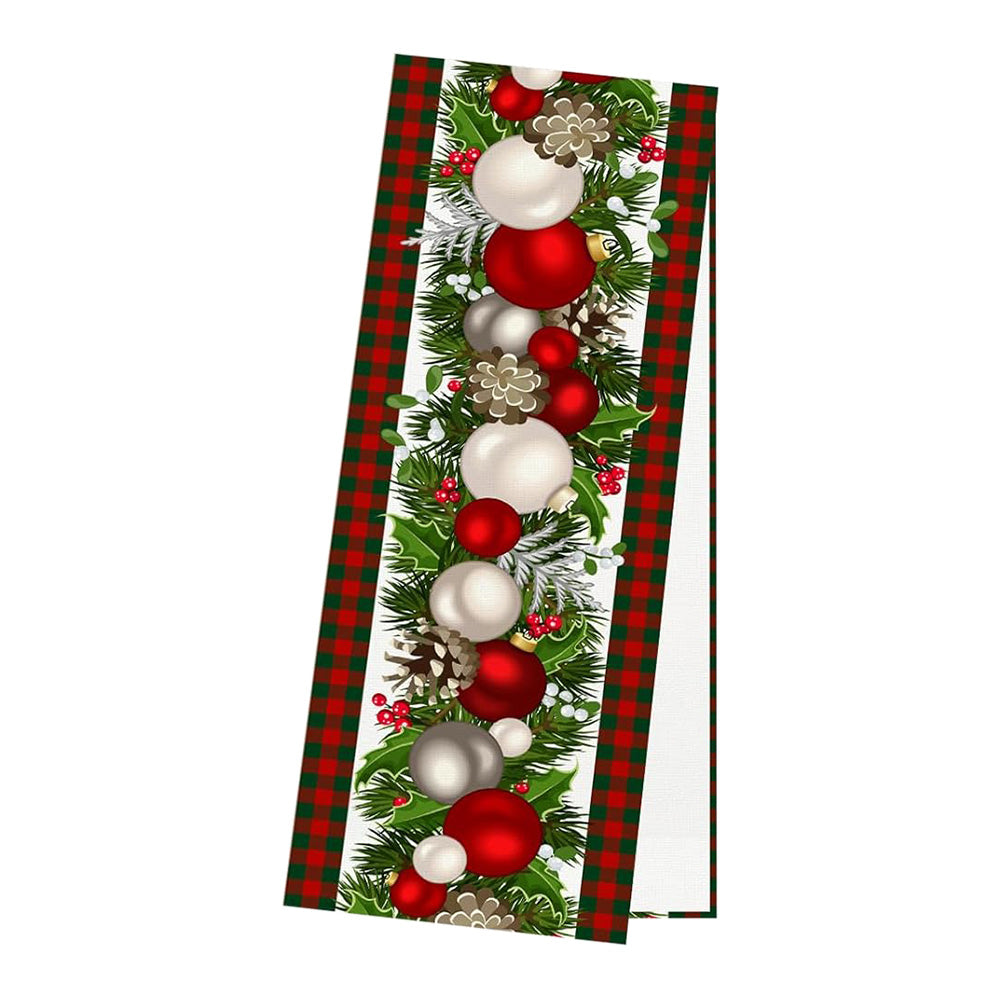 Linen Christmas Table Runner Long Farmhouse Holiday Table Decor for Kitchen Home Style 1