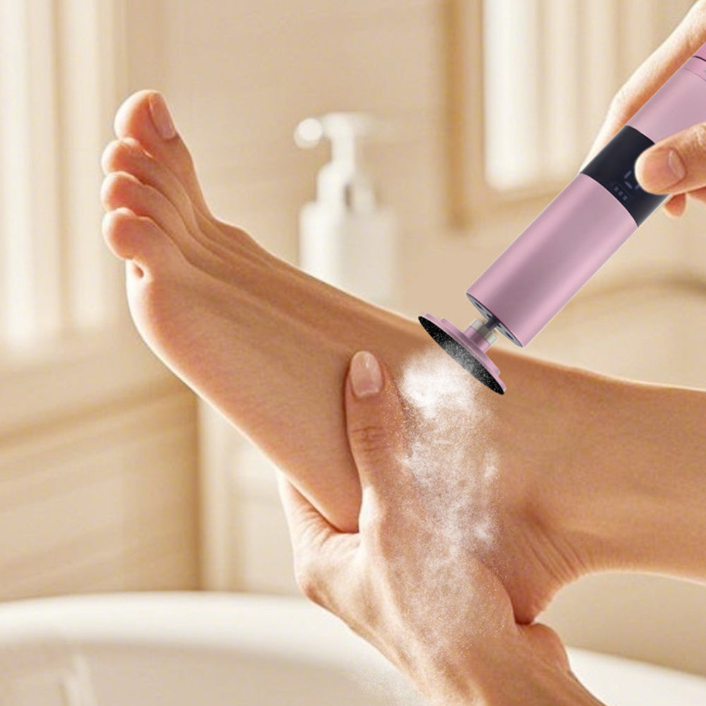 9-Speed Adjustable Electric Foot Callus Remover Digital Display Rechargeable Foot Sander Pedicure Tools with Sandpaper Disks Pink