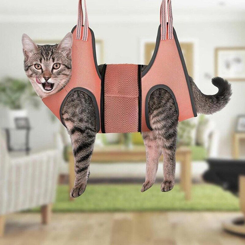 Small Pet Grooming Hammock Dog Cat Hanging Sling for Bathing Trimming Nailcare Orange