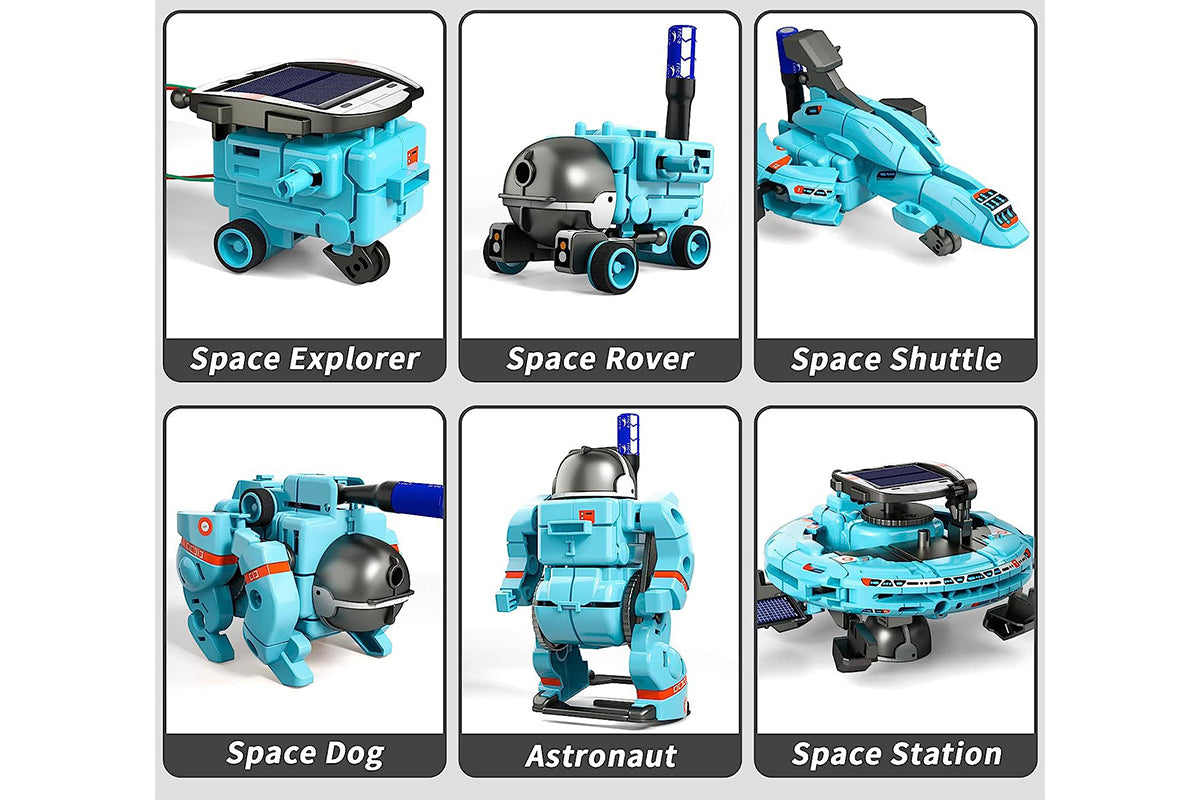 6-in-1 Solar Robot Science Kit Solar Robot Kit STEM Toys for Christmas Gift-Blue