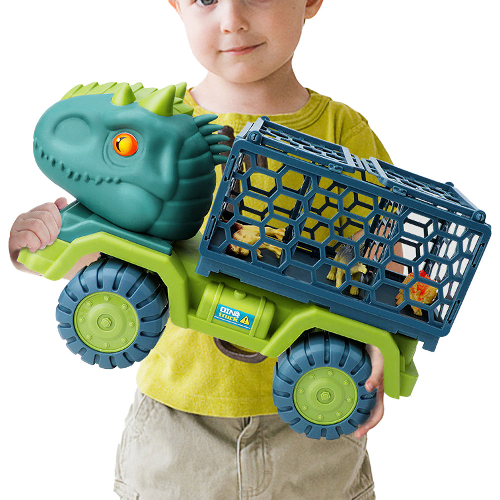 Dinosaur Truck Toys Set Car Toy with 15 Dino Figures Play Set Kid Gift Style 1