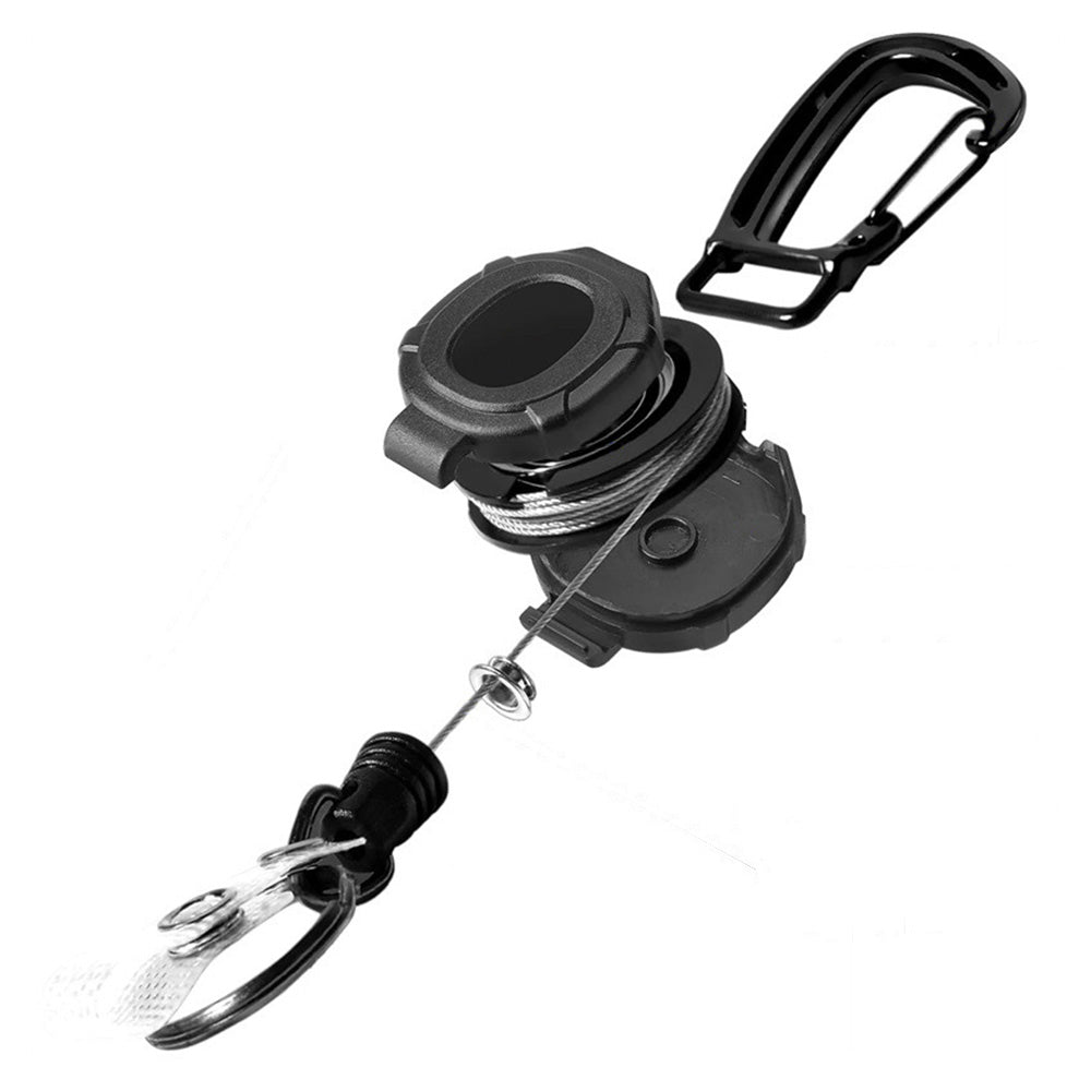 2 Pcs Retractable Keychain Carabiner Badge Key Holder