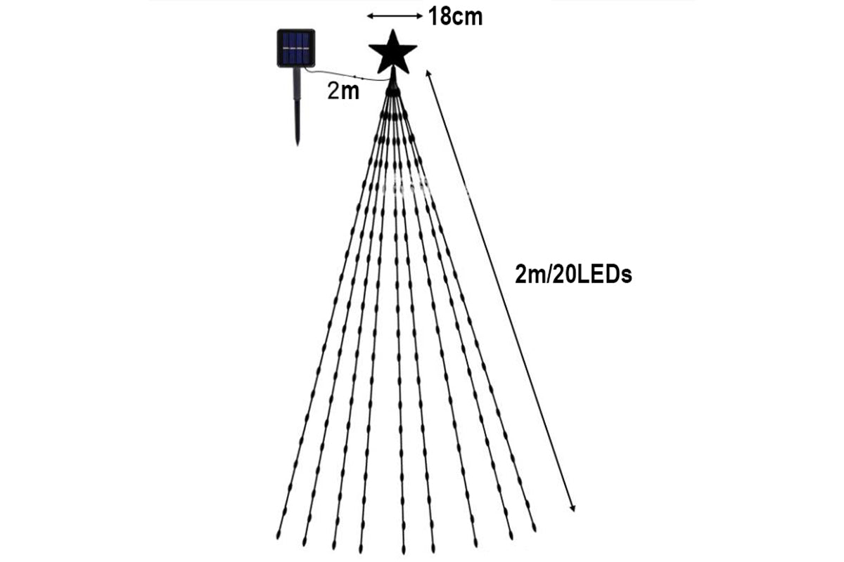Waterfall Christmas Tree Lights Christmas Decorations Star String Lights