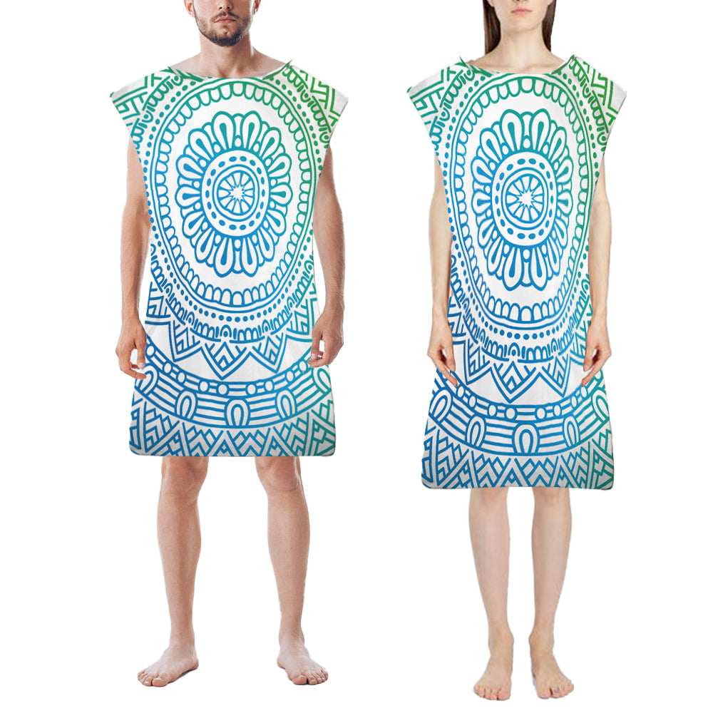 Mandala Beach Poncho Quick Dry Beach Towel Hooded Changing Robe Style 4