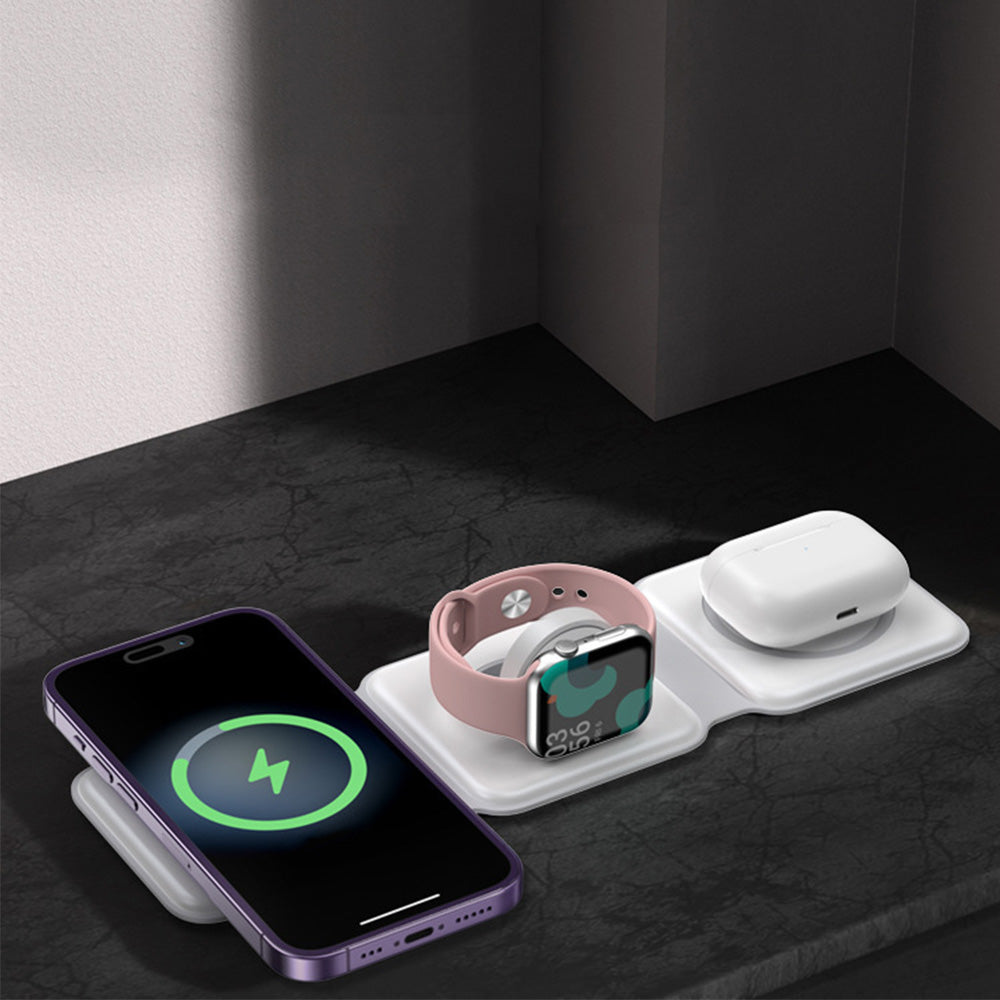 3-in-1 Foldable Magnetic Wireless Charging Base for iPhone Apple Watch & AirPods