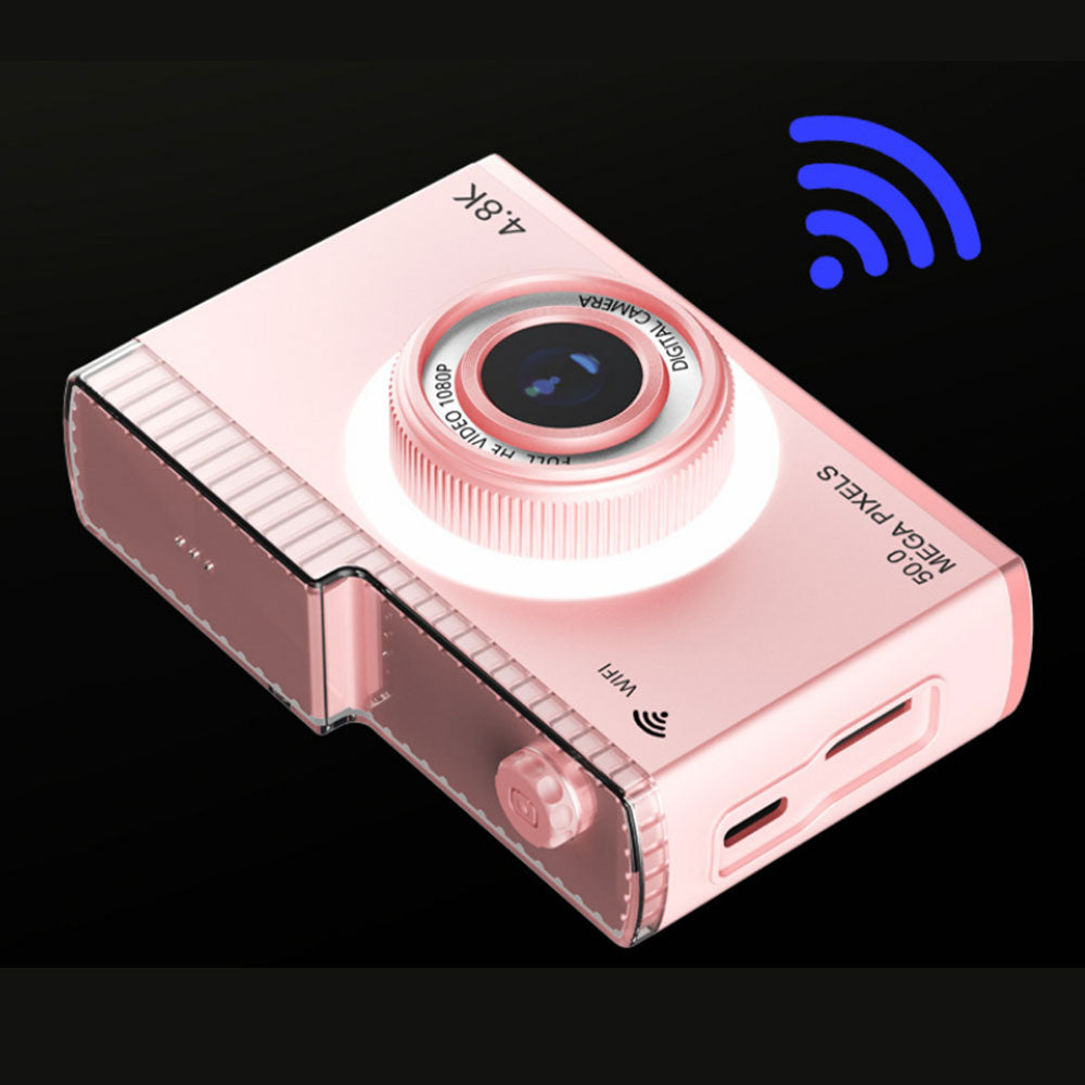 8X Zoom WIFI Digital Camera Retro Dua-Lens Auto Focus Camera with MP3 Player Various Games Pink
