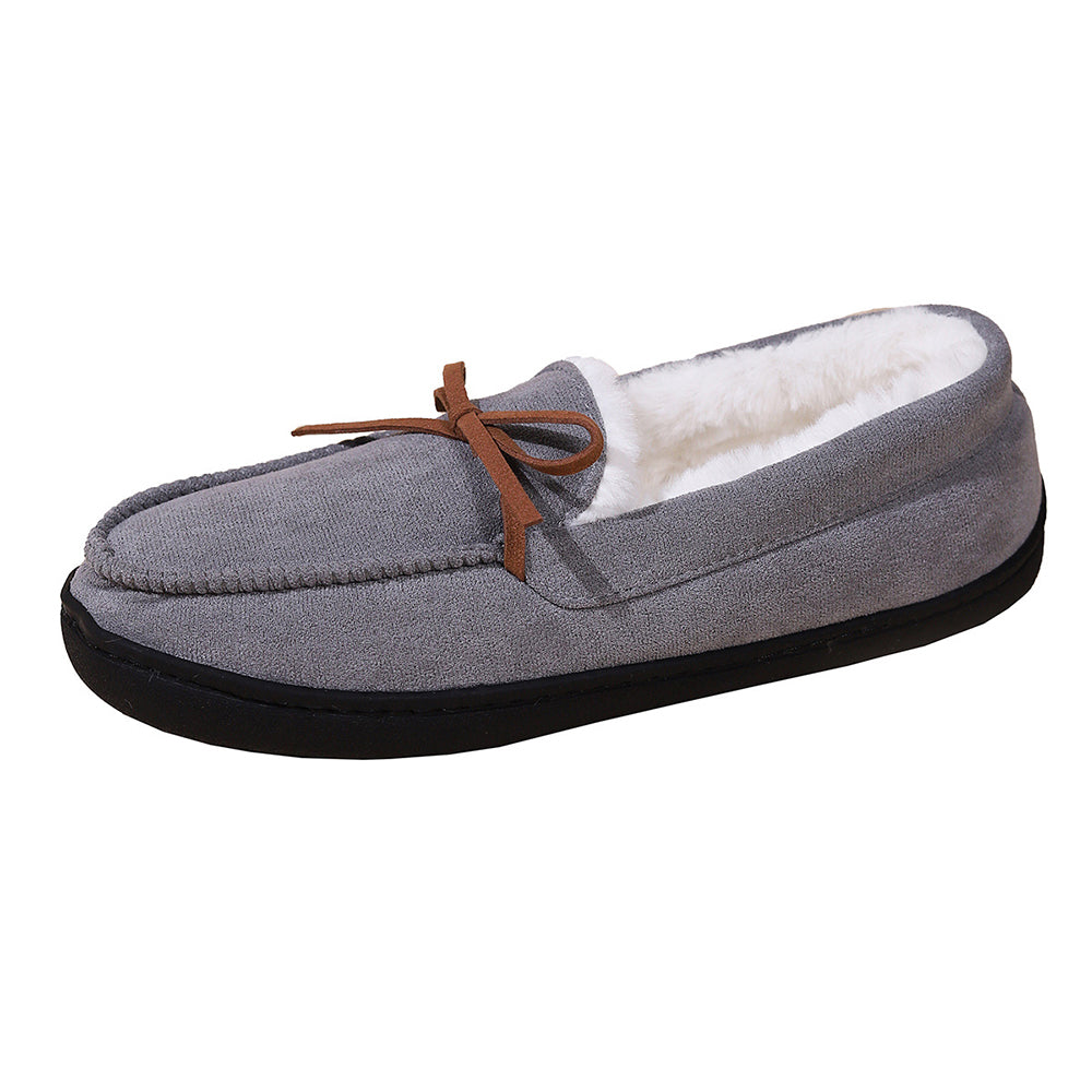 Winter Warm Sherpa Moccasin Slippers Comfy Ladies Women Casual Shoes Grey