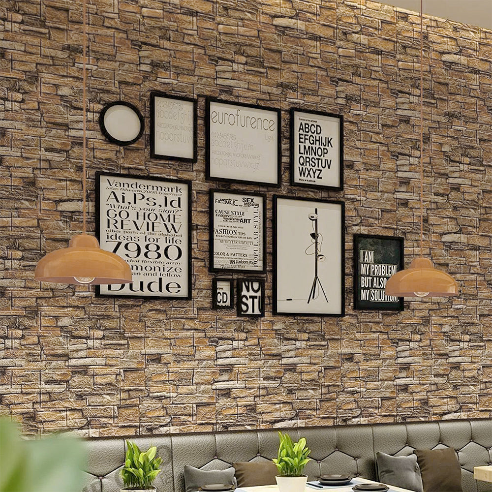 10Pcs Tile Wall Stickers Water Resistant Wallpaper Removable Decal for Kitchen Bathroom